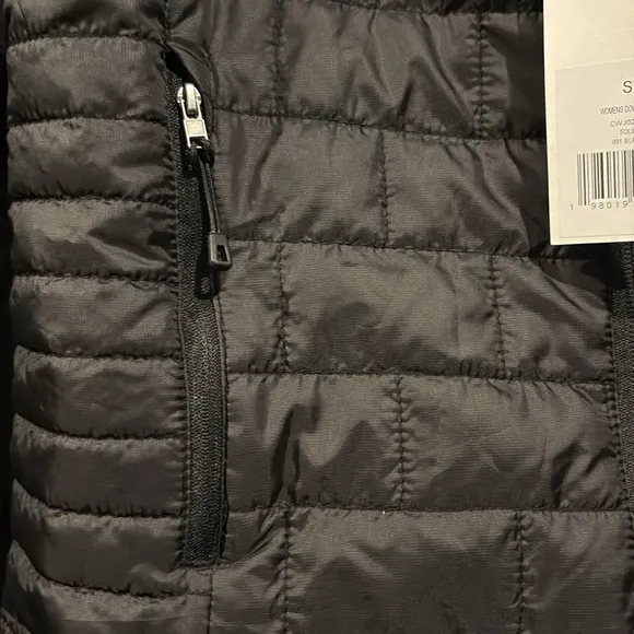 NWT [Crystal] Black Quilted Down Full-Zip Puffer Vest Front Pockets Womens Sz S
