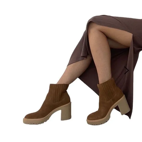 NWT DOLCE VITA CASTER H20 WATERPROOF LUG SOLE PLATFORM BOOTIES WOMENS SIZE 10