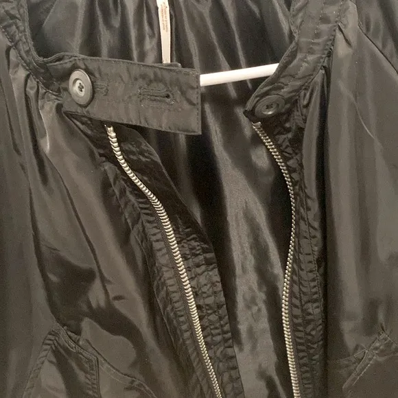 NWT [Free People] Midnight Black Full-Zip Bomber Jacket Women’s Size Large