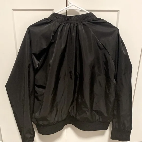 NWT [Free People] Midnight Black Full-Zip Bomber Jacket Women’s Size Large