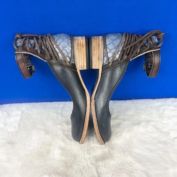 •NWT |•FREEBIRD BY STEVEN•| 'Marlon' Mary Jane Navy Blue Croc Shoes Size 10