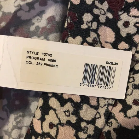 NWT Ganni phantom floral printed midi wrap dress