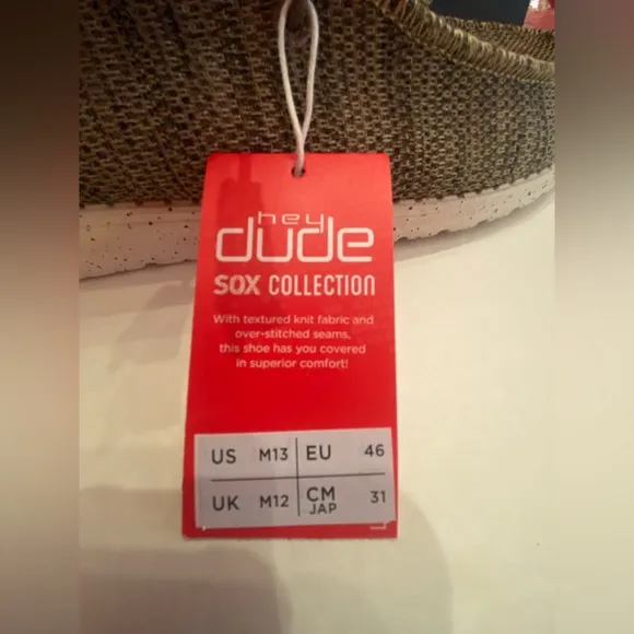 NWT Hey Dude Wally Sox Collection Men's Size 13 Brown Slip-on Casual Shoes