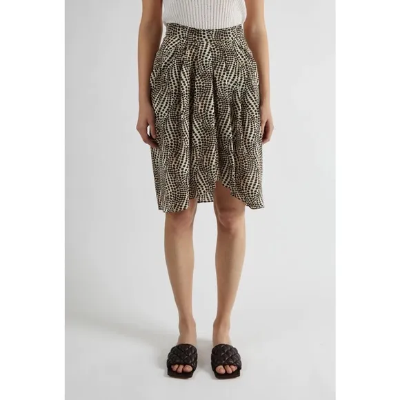 NWT Isabel Marant Abstract Ju Igina Asymmetrical Skirt Silk Pockets