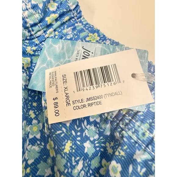 NWT Johnnie-O TYNDALL Swim Trunks Board Shorts Floral Riptide Blue Men's XL $89