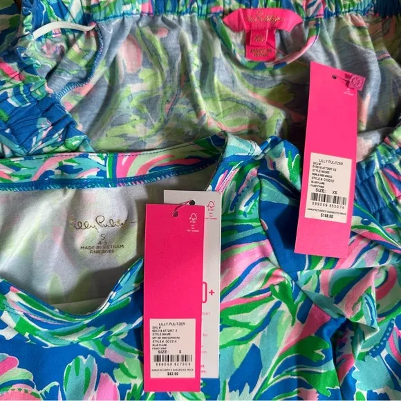 NWT Lilly Pulitzer Mom Dress snd Mini Daughter Matching Dress Blue Fancy Fins