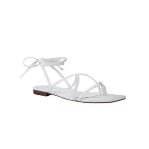 NWT MARC FISHER Womens White Latent Square Toe Thong Sandals Shoes 6.5 M