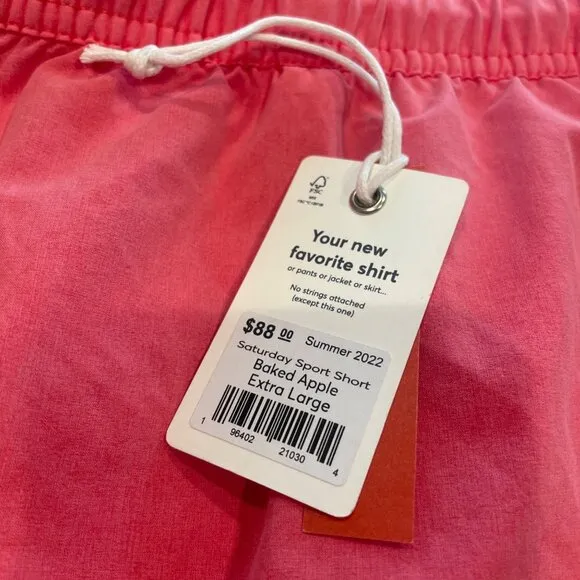 NWT Marine Layer Saturday Sport Short Men's Sz XL Baked Apple 7&quot; Inseam