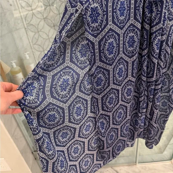 NWT MISA Los Angeles Veruschka cover up or maxi dress Blue printed size Small