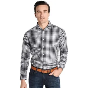 NWT Mizzen   Main Montauk Trim Gingham Check Navy Shirt Medium