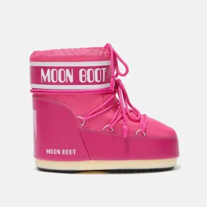NWT MOON BOOT Icon Low Hot-Pink Nylon Boots. Size 36/38