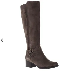 NWT - Naturalizer Wide Foot Wide Calf Tall Shaft Suede Boots - Steel Gray