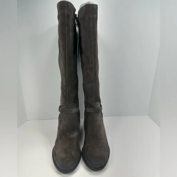 NWT - Naturalizer Wide Foot Wide Calf Tall Shaft Suede Boots - Steel Gray
