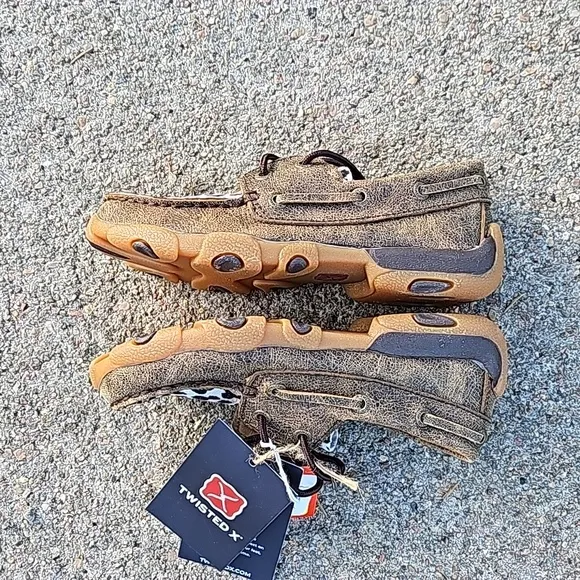 NWT NEW Twisted X Distressed Leopard Boat Shoe Driving Moc Size 13