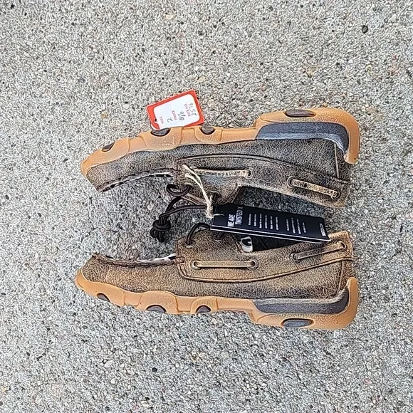 NWT NEW Twisted X Distressed Leopard Boat Shoe Driving Moc Size 2