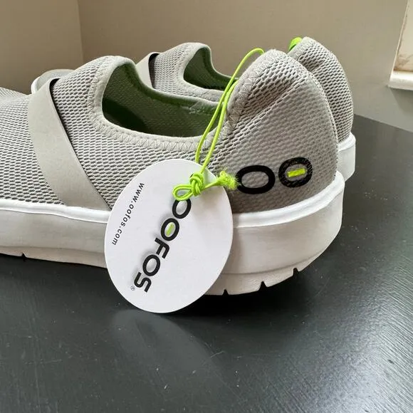 NWT Oofos Women's 00MG Low Mesh Light Gray Slip-on Comfort Shoes Size 9.5