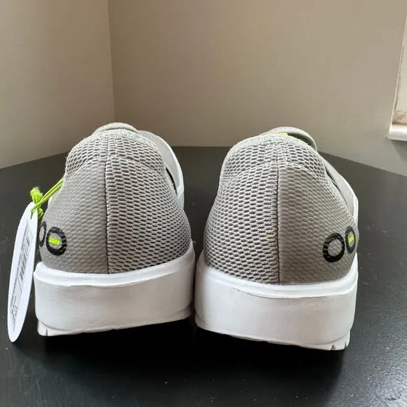 NWT Oofos Women's 00MG Low Mesh Light Gray Slip-on Comfort Shoes Size 9.5