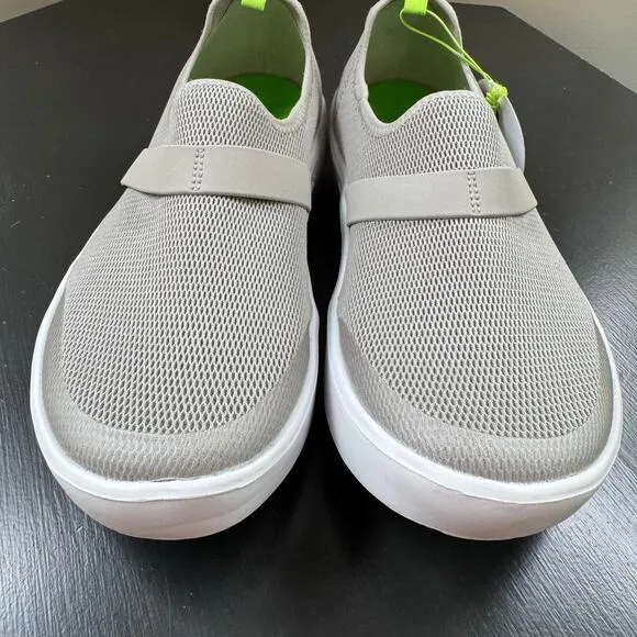 NWT Oofos Women's 00MG Low Mesh Light Gray Slip-on Comfort Shoes Size 9.5