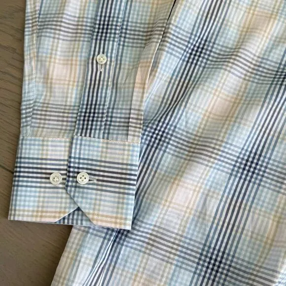 NWT Peter Millar Devon Cotton Sport Button Down Shirt, Channel Blue, Size SMALL