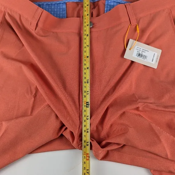 NWT Peter Millar Mens Sz 36 Crown Sport Shackleford Hybrid Shorts Burning Sunset