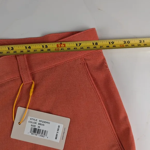 NWT Peter Millar Mens Sz 36 Crown Sport Shackleford Hybrid Shorts Burning Sunset