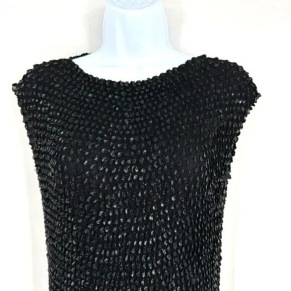 NWT Pocketee Women's Sleeveless Boat Neck Bodycon Midi Dress Black Size Medium