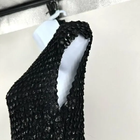 NWT Pocketee Women's Sleeveless Boat Neck Bodycon Midi Dress Black Size Medium