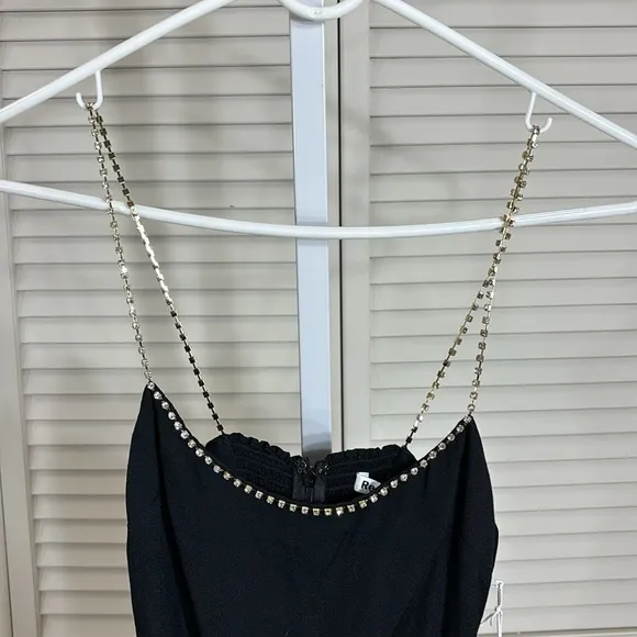 NWT Reformation Baltimore Dress Diamond Details Black Size 0