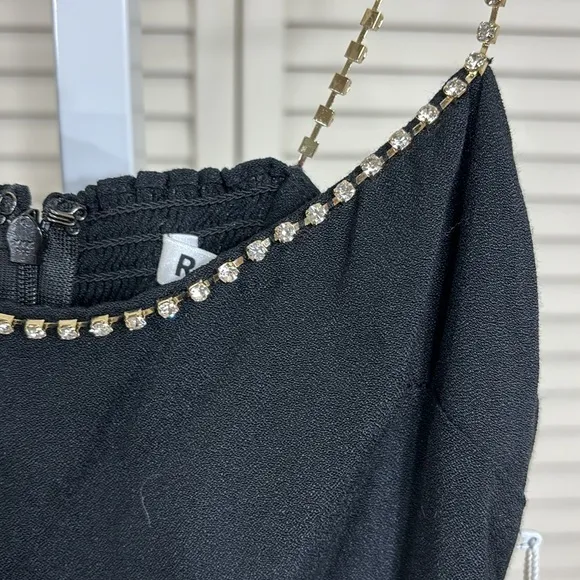 NWT Reformation Baltimore Dress Diamond Details Black Size 0