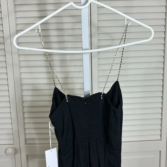 NWT Reformation Baltimore Dress Diamond Details Black Size 0
