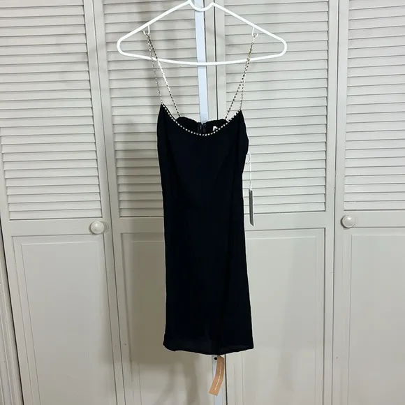 NWT Reformation Baltimore Dress Diamond Details Black Size 0