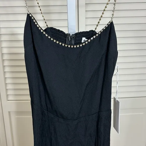 NWT Reformation Baltimore Dress Diamond Details Black Size 0
