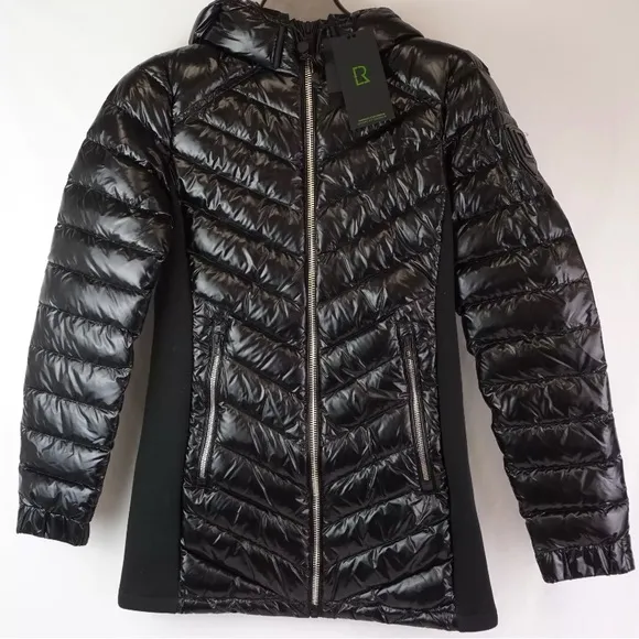 NWT [Rudsak] Limited Edition Cosette C Glossy Down Jacket Black Women's Size XS