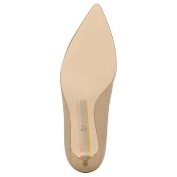 NWT SAM EDELMAN Womens Beige Dori Toe Kitten Heel Slip On Pumps Shoes 7.5 M