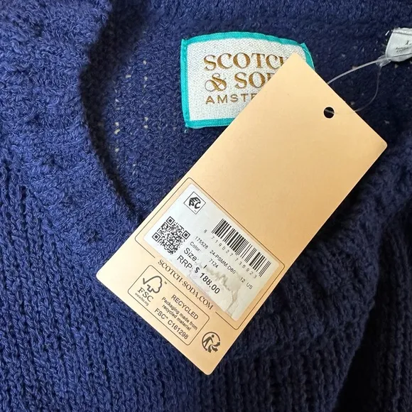 NWT Scotch &amp; Soda Men’s Sailboat Crew Sweater Size L