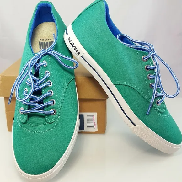 NWT SeaVees Mens 08/63 Hermosa Plimsoll Green Turquoise Lace Sneakers Shoes Sz 8