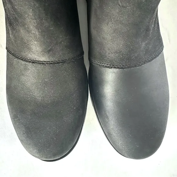 NWT Sorel Emelie Chelsea bootie black genuine waterproof leather ankle boots 7.5
