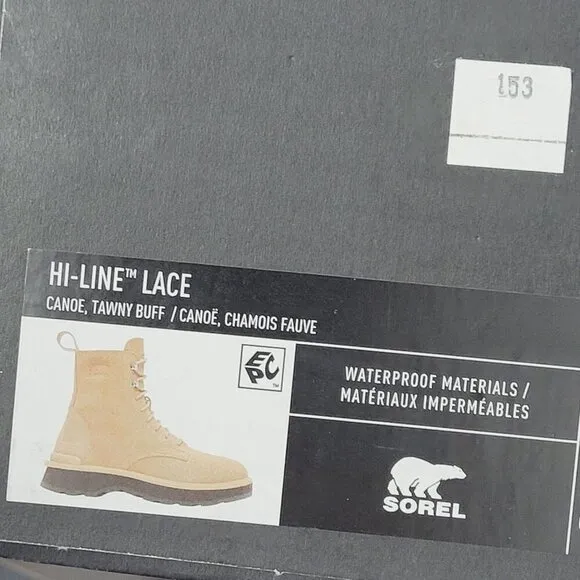 NWT Sorel Womens Hi-Line Lace Boots Tawny Buff Waterproof Size 11 Suede Leather