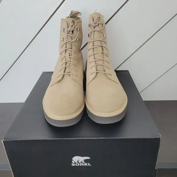 NWT Sorel Womens Hi-Line Lace Boots Tawny Buff Waterproof Size 11 Suede Leather