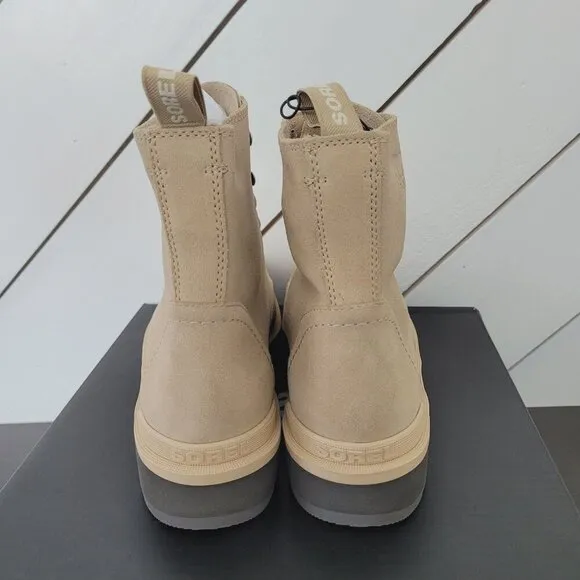 NWT Sorel Womens Hi-Line Lace Boots Tawny Buff Waterproof Size 11 Suede Leather