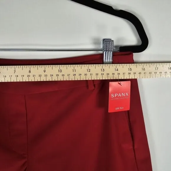 NWT SPANX Sunshine Pull on Shorts 6” Dark Cherry With Pockets 50420R Size M