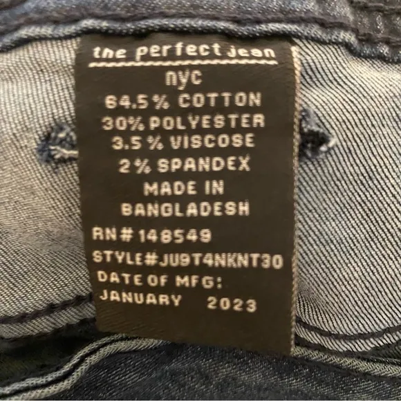 NWT The Perfect Jean NYC Bootcut OG Stretch Knight Dark Blue Sz 38 X 30