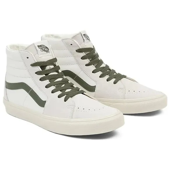 NWT Vans Sk8 Hi Leather Sneakers in Vintage Pop - Marshmallow Turtledove shoes