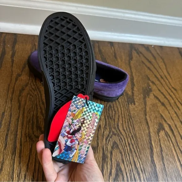 NWT Vans x Sailor Moon Classic Slip On Shoes Purple Faux Fur