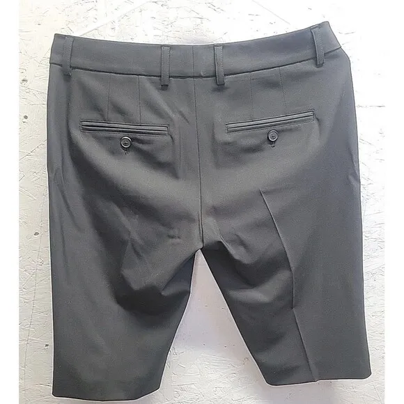 NWT Vince Womens Bermuda Shorts Sz 4 Cotton Hook &amp; Eye Zipped Black $225