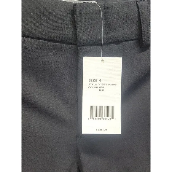 NWT Vince Womens Bermuda Shorts Sz 4 Cotton Hook &amp; Eye Zipped Black $225