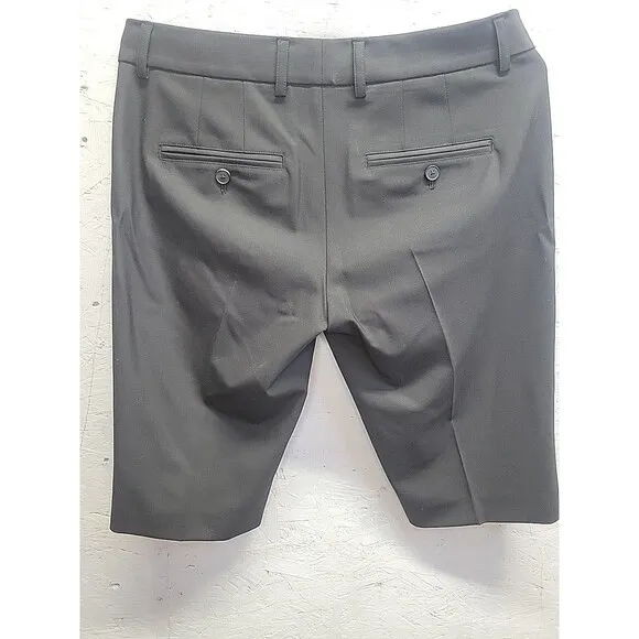 NWT Vince Womens Bermuda Shorts Sz 4 Cotton Hook &amp; Eye Zipped Black $225