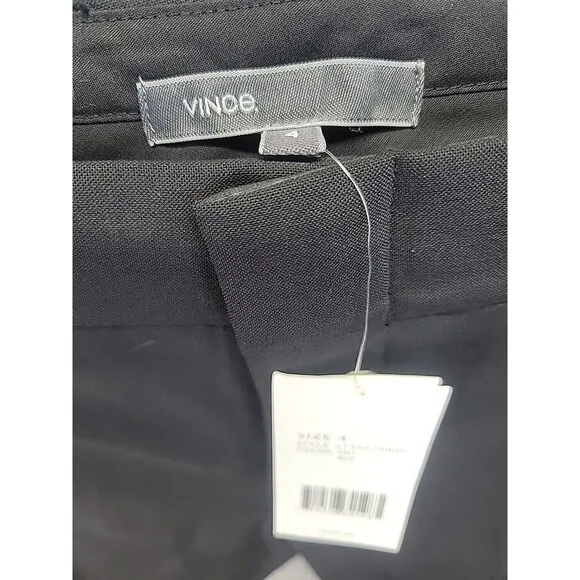 NWT Vince Womens Bermuda Shorts Sz 4 Cotton Hook &amp; Eye Zipped Black $225