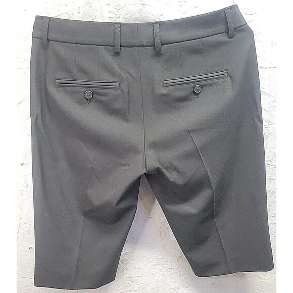 NWT Vince Womens Bermuda Shorts Sz 4 Cotton Hook &amp; Eye Zipped Black $225