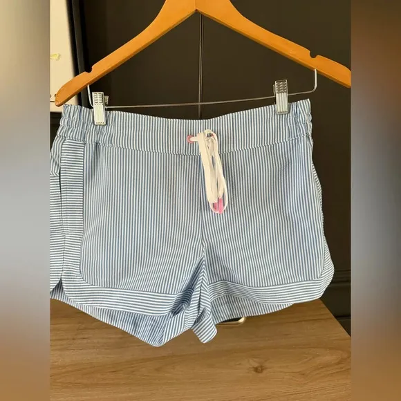 NWT • Vineyard Vines • S • Harbor Seersucker Shorts Blue/White w/ Pink accents